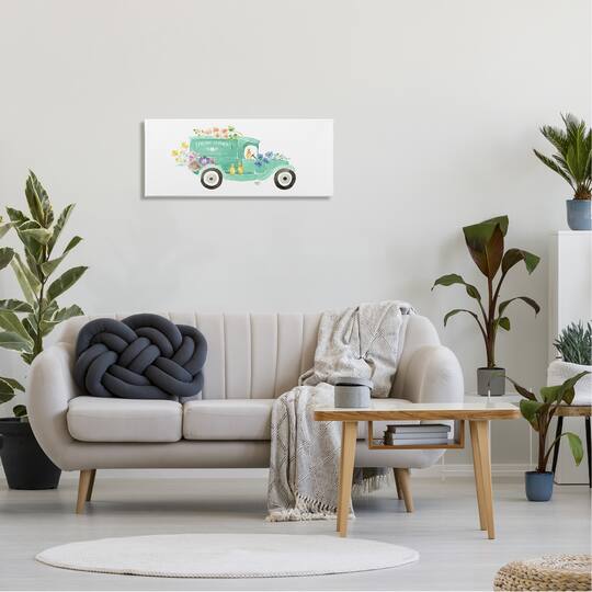 Stupell Industries Chicks Driving Spring Flowers Car Floral Blossoms Canvas Wall Art